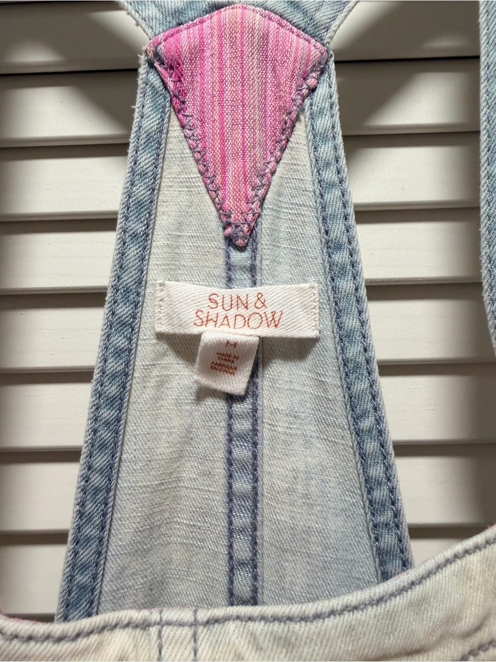 Sun & Shadow Light wash- Denim Short Overalls - Picture 4 of 4
